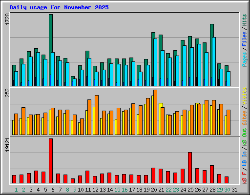 Daily usage for November 2025