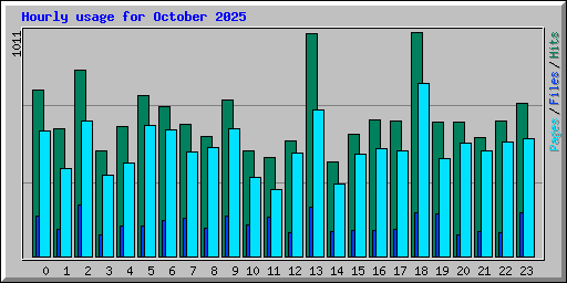 Hourly usage for October 2025