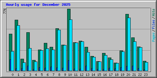 Hourly usage for December 2025